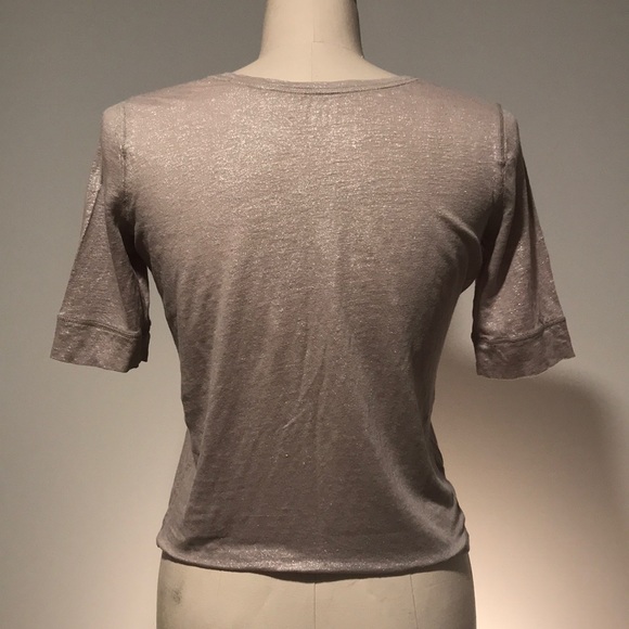 LOFT shimmery gold T-shirt ▪️ sz Small - Picture 6 of 8